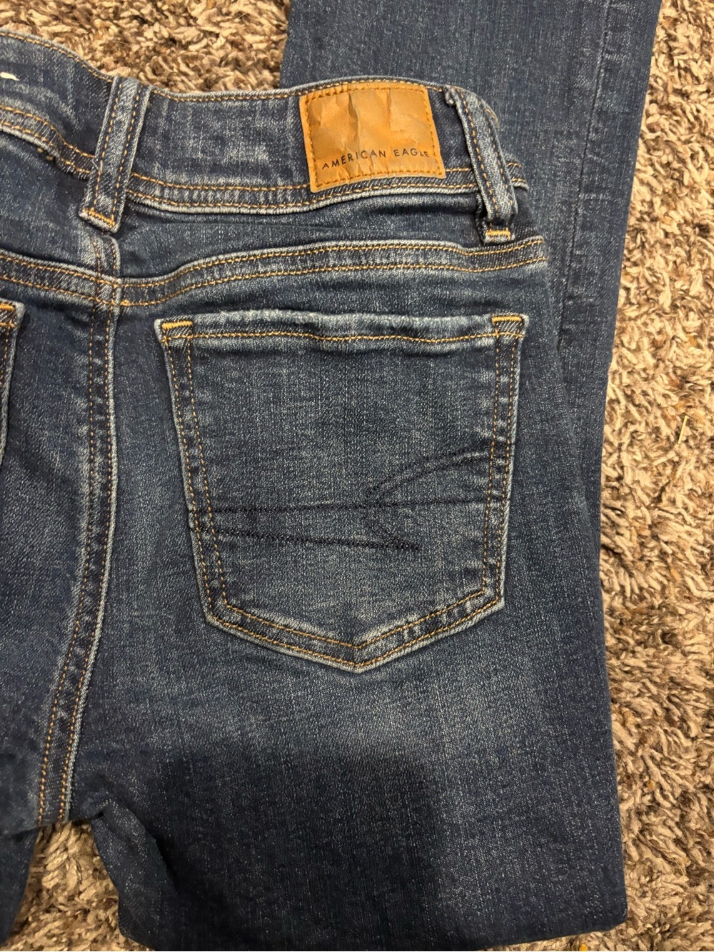Womens American Eagle Dark Blue Kick Boot Jeans - Picture 2 of 6
